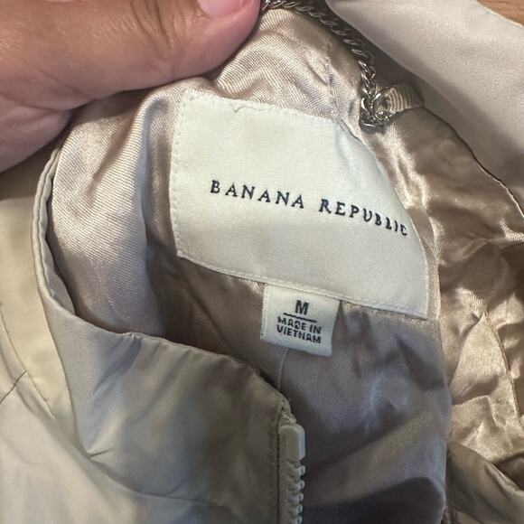 Banana Republic Blandine 3/4 Sleeve Bubble Hem Tie-Waist Parka Jacket – Size M - Picture 5 of 10